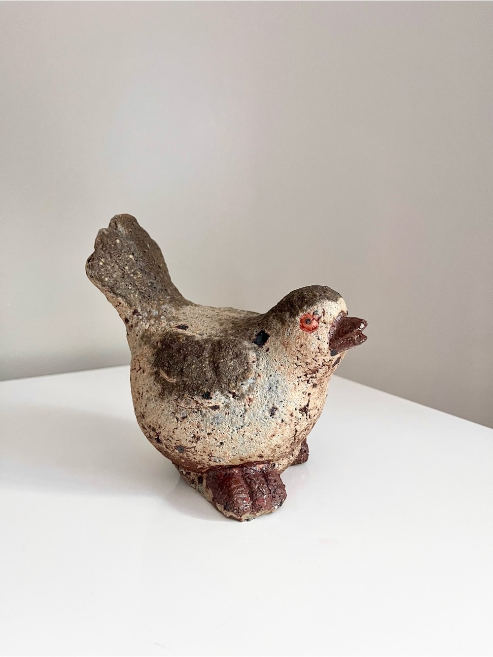 Rustic Textured Clay Cottagecore Bird Shelf Decor